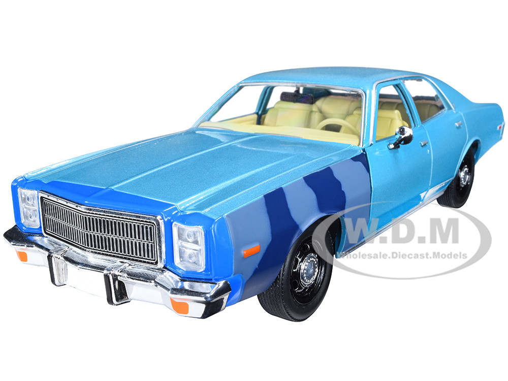 1977 Plymouth Fury Unrestored Turquoise Metallic (Sergeant Rick Hunter's) "Hunter" (1984-1991) TV Series "Hollywood Series" 1/24 Diecast Model Car by Greenlight diecast model
