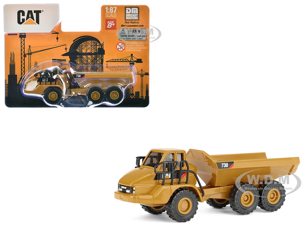 CAT Caterpillar 730 Articulated Truck Yellow 1/87 (HO) Diecast Model by Diecast Masters diecast model