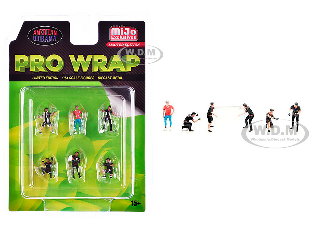 "Pro Wrap" 6 piece Diecast Figure Set (6 Figures) Limited Edition for 1/64 Scale Models by American Diorama diecast model
