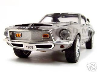 1968 Shelby GT 500KR Silver 1/18 Diecast Model Car by Road Signature diecast model