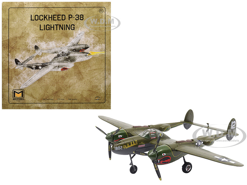 Lockheed P-38 Lightning Fighter Aircraft "Haleakala II, 80th FG, 459th FS Twin Dragons" (1944) United States Army Air Forces 1/72 Diecast Model by Militaria Die Cast diecast model