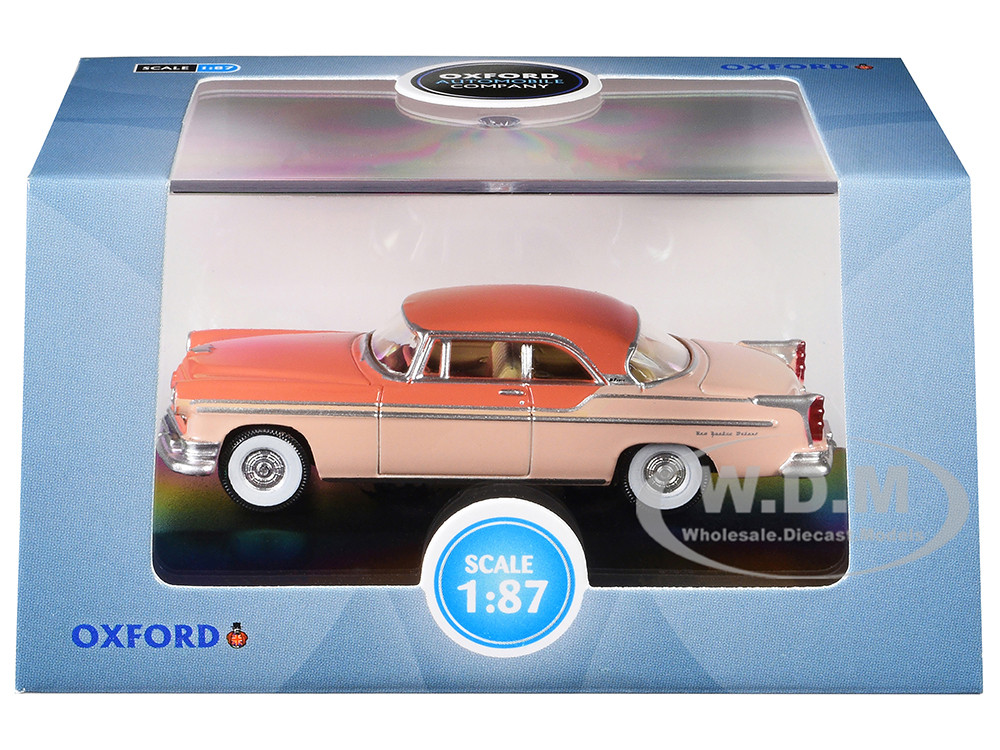 1955 Chrysler New Yorker Deluxe St. Regis Desert Sand and Canyon Tan 1/87 (HO) Scale Diecast Model Car by Oxford Diecast diecast model