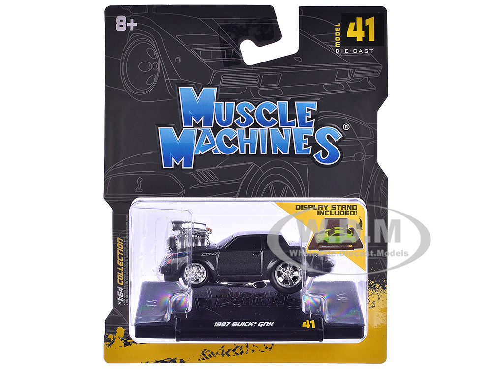 1987 Buick GNX Black Metallic 1/64 Diecast Model Car by Muscle Machines diecast model