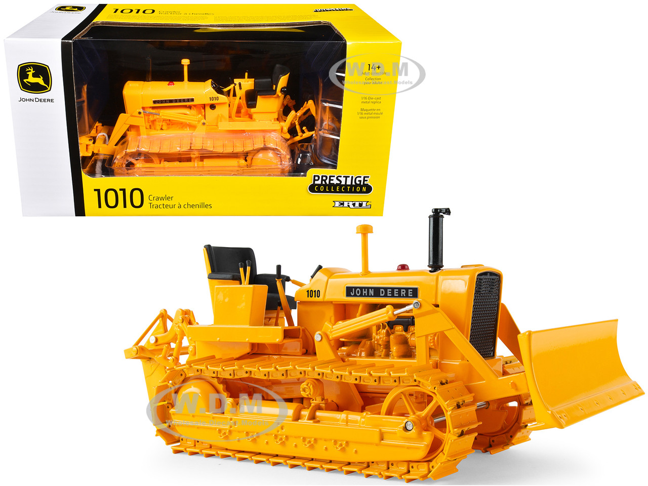 John Deere 1010 Crawler Dozer Yellow "Prestige Collection" 1/16 Diecast Model by ERTL TOMY diecast model