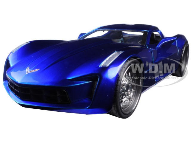 2009 Chevrolet Corvette Stingray Concept Blue 1/24 Diecast Model Car by Jada diecast model