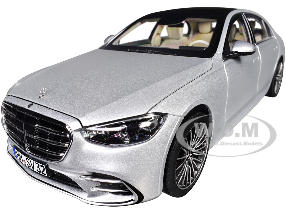 2021 Mercedes-Benz S-Class AMG Line Silver Metallic with Sunroof 1/18 Diecast Model Car by Norev diecast model