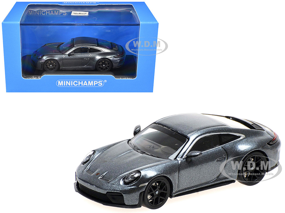2025 Porsche 911 (992.2) GT3 Touring Gray Metallic Limited Edition to 240 pieces Worldwide 1/64 Diecast Model Car by Minichamps diecast model