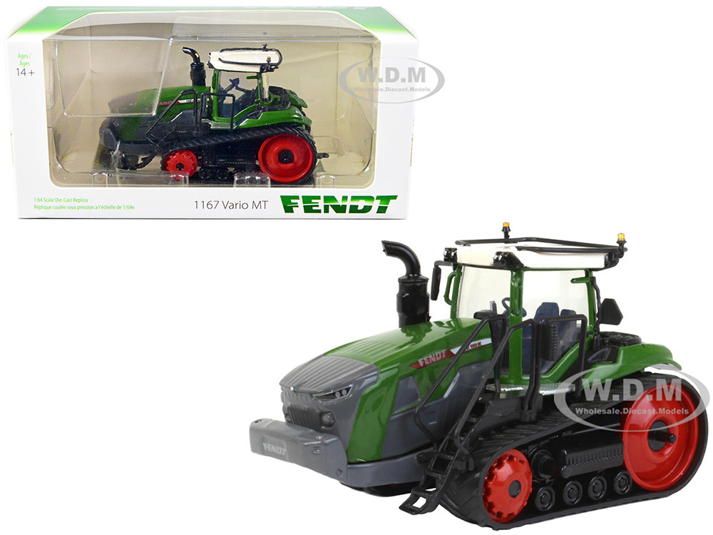 Fendt 1167 Vario MT Track Type Tractor Green with White Top 1/64 Diecast Model by SpecCast diecast model