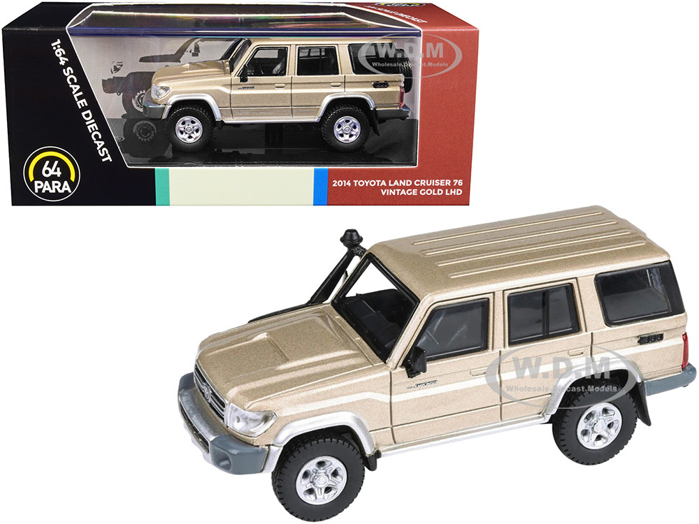 2014 Toyota Land Cruiser 76 Vintage Gold Metallic 1/64 Diecast Model Car by Paragon Models diecast model