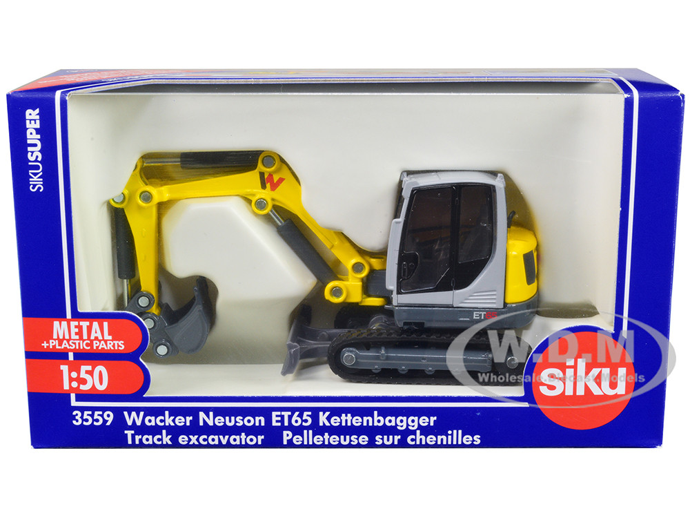 Wacker Neuson ET65 Track Excavator Yellow and Gray 1/50 Diecast Model by Siku diecast model