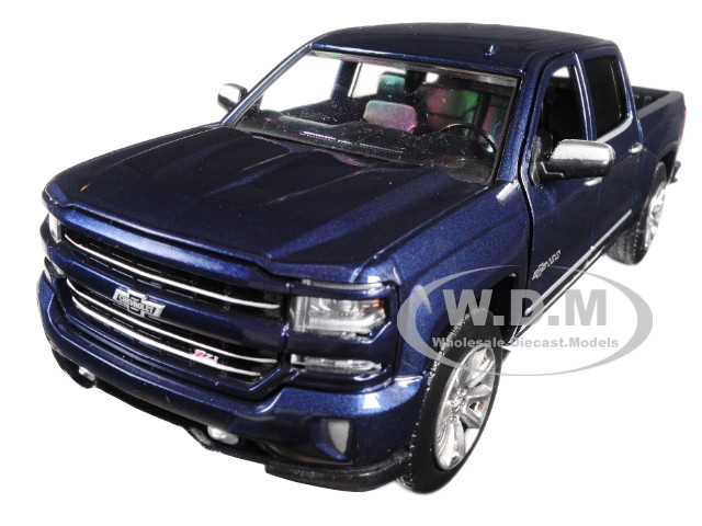 2018 Chevrolet Silverado LTZ Pickup Truck Centennial Edition Blue Metallic "100 Years Anniversary" 1/27 Diecast Model Car by Motormax diecast model