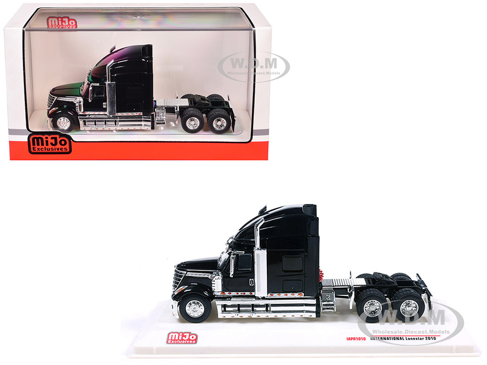 2010 International Lonestar Truck Tractor Black 1/64 Diecast Model by IXO Models diecast model