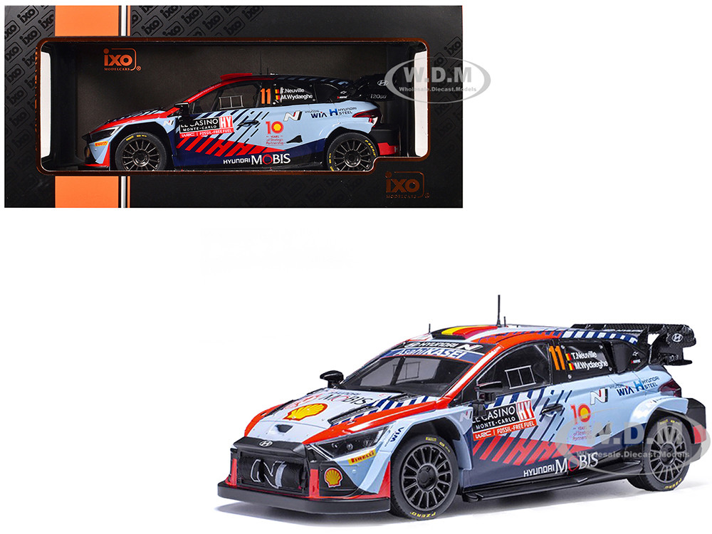 Hyundai i20 N Rally1 #11 Thierry Neuville - Martijn Wydaeghe Winner "Rallye Monte-Carlo" (2024) 1/18 Diecast Model Car by IXO Models diecast model