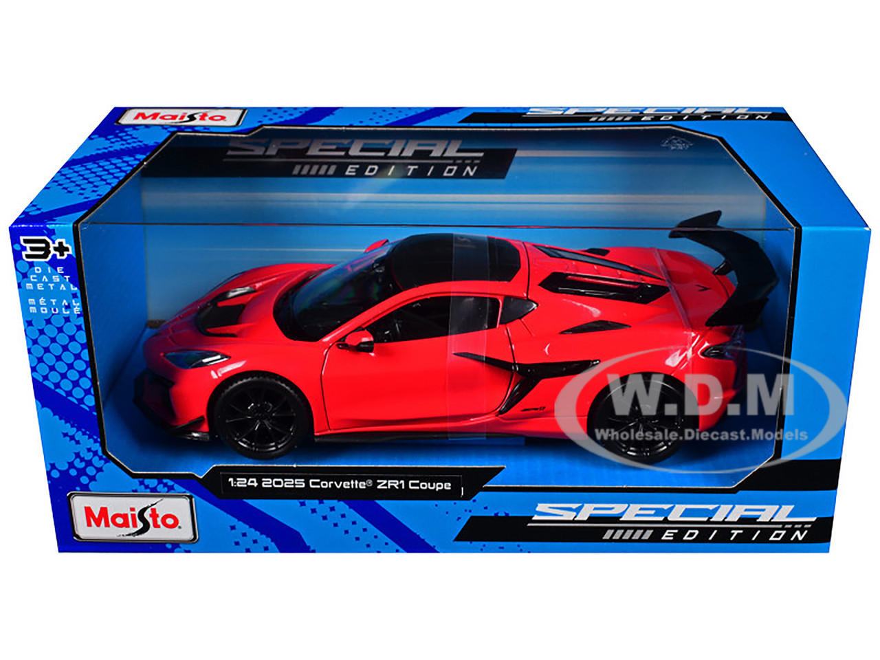 2025 Chevrolet Corvette ZR1 Coupe Red with Carbon Top "Special Edition" Series 1/24 Diecast Model Car by Maisto diecast model