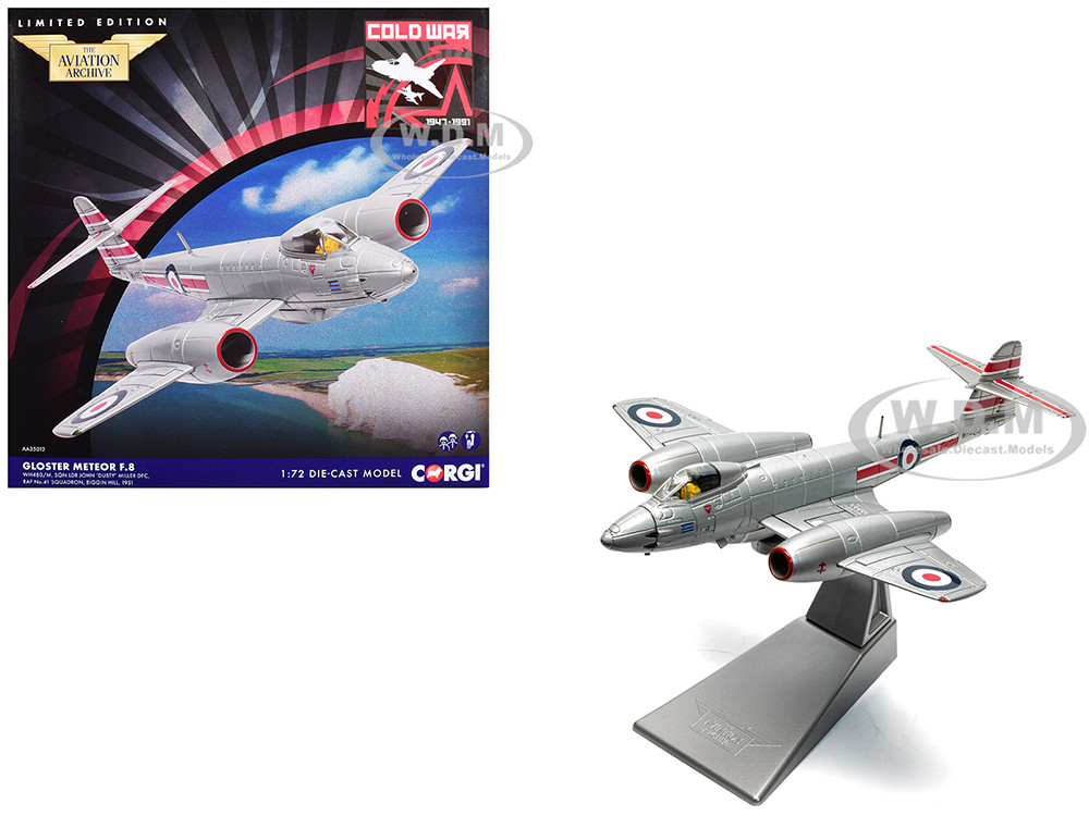 Gloster Meteor F.8 Aircraft "WH480/M, Sqn Ldr John Dusty Miller DFC, No.41 Squadron, Biggin Hill" (1951) Royal Air Force "The Aviation Archive" Series 1/72 Diecast Model by Corgi diecast model