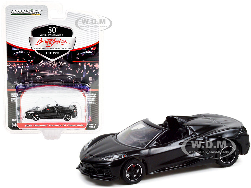 2020 Chevrolet Corvette C8 Stingray Convertible Black (Lot #3003) Barrett Jackson "Scottsdale Edition" Series 8 1/64 Diecast Model Car by Greenlight diecast model