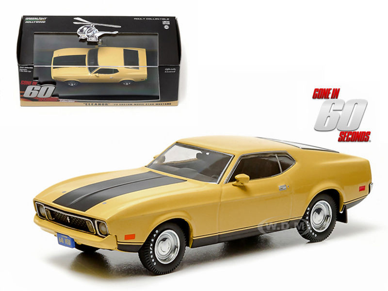 1973 Ford Mustang Mach 1 Yellow "Eleanor" "Gone in Sixty Seconds" Movie (1974) 1/43 Diecast Model Car by Greenlight diecast model