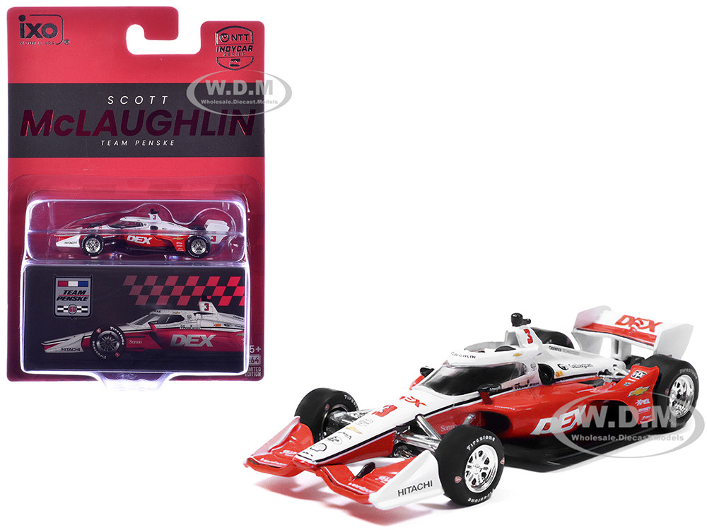 Dallara IndyCar #3 Scott McLaughlin "DEX" Team Penske (Road Course Configuration) "NTT IndyCar Series" (2026) 1/64 Diecast Model Car by IXO Models diecast model