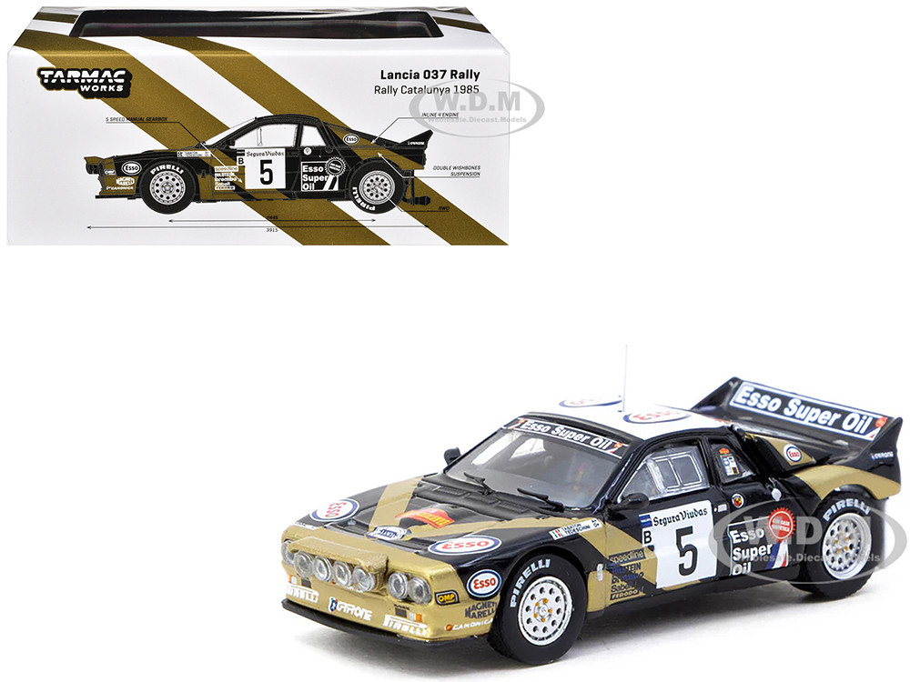 Lancia 037 Rally #5 Fabrizio Tabaton - Luciano Tedeschini Winner "Rally Catalunya" (1985) "Hobby64+" Series 1/64 Diecast Model Car by Tarmac Works diecast model