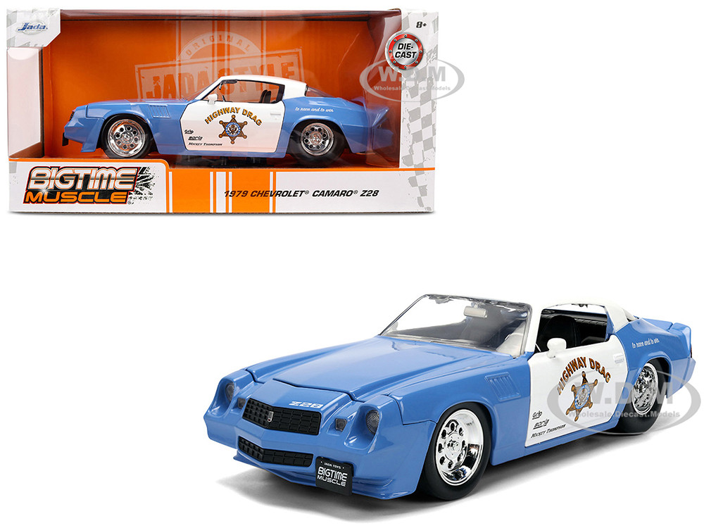 1979 Chevrolet Camaro Z28 Police "Highway Drag" Blue and White "Bigtime Muscle" Series 1/24 Diecast Model Car by Jada diecast model