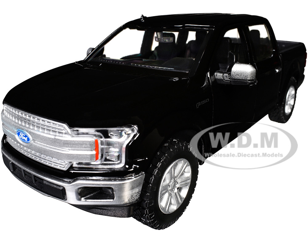 2019 Ford F-150 Lariat Crew Cab Pickup Truck Black 1/27 Diecast Model Car by Motormax diecast model