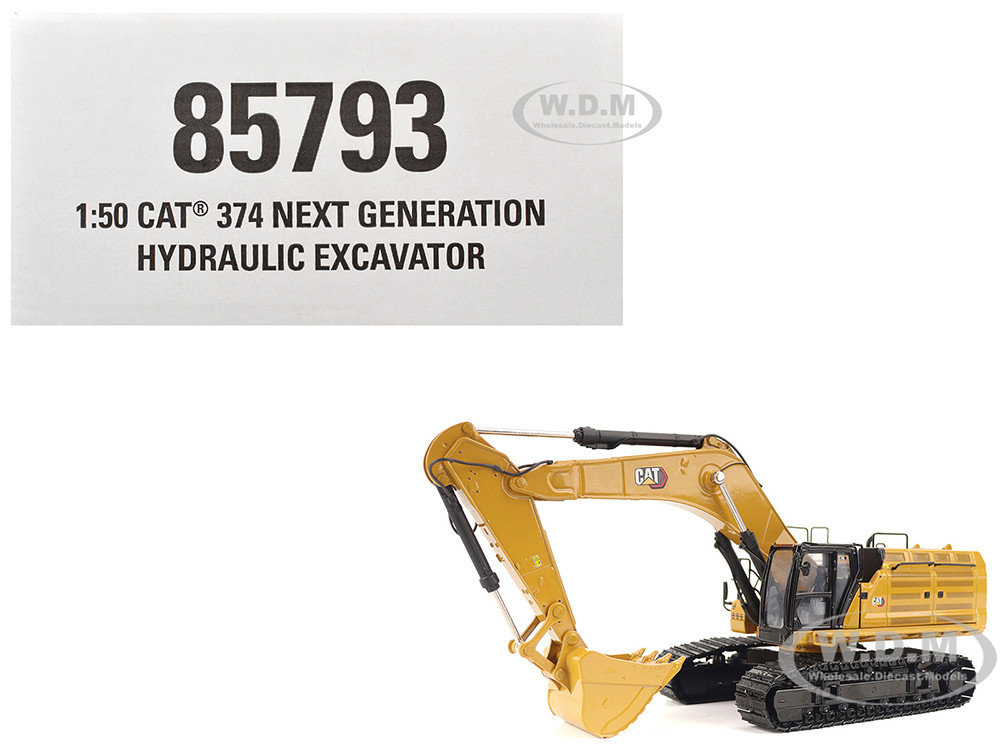CAT Caterpillar 374 Hydraulic Excavator Yellow "High Line" Series 1/50 Diecast Model by Diecast Masters diecast model