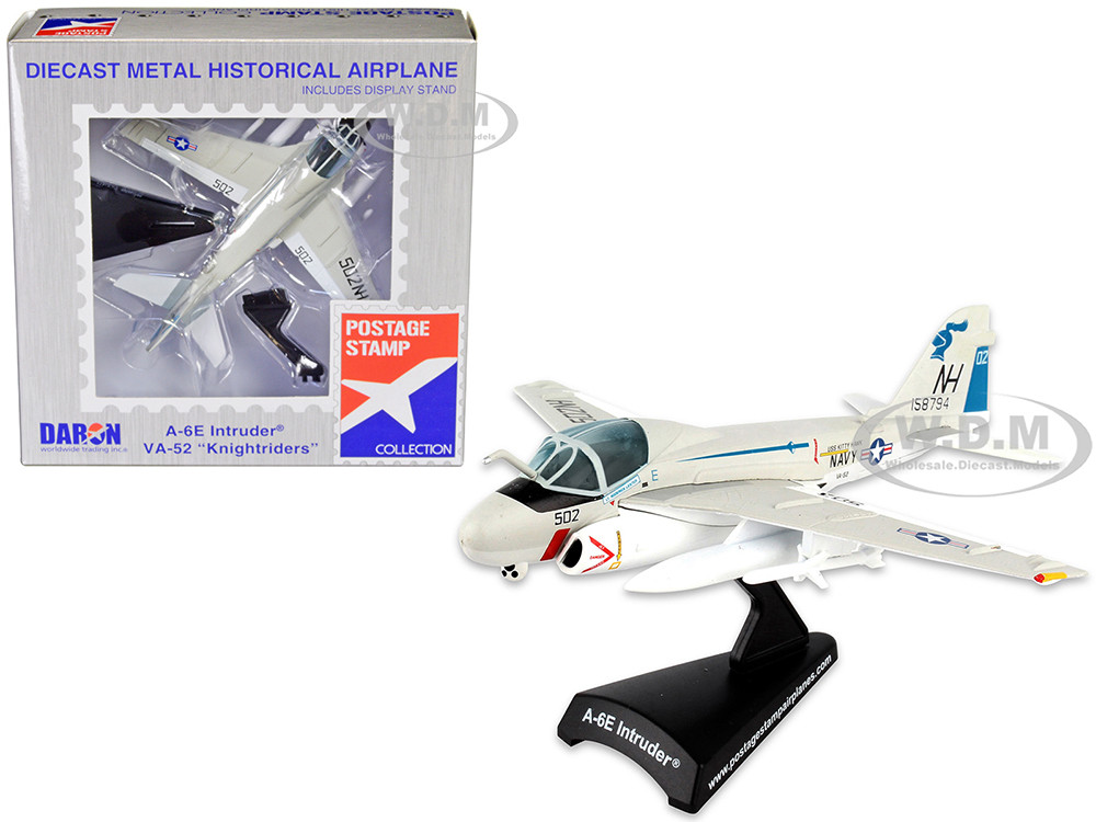 Grumman A-6E Intruder Aircraft "VA-52 Knightriders" United States Navy 1/140 Diecast Model Airplane by Postage Stamp diecast model
