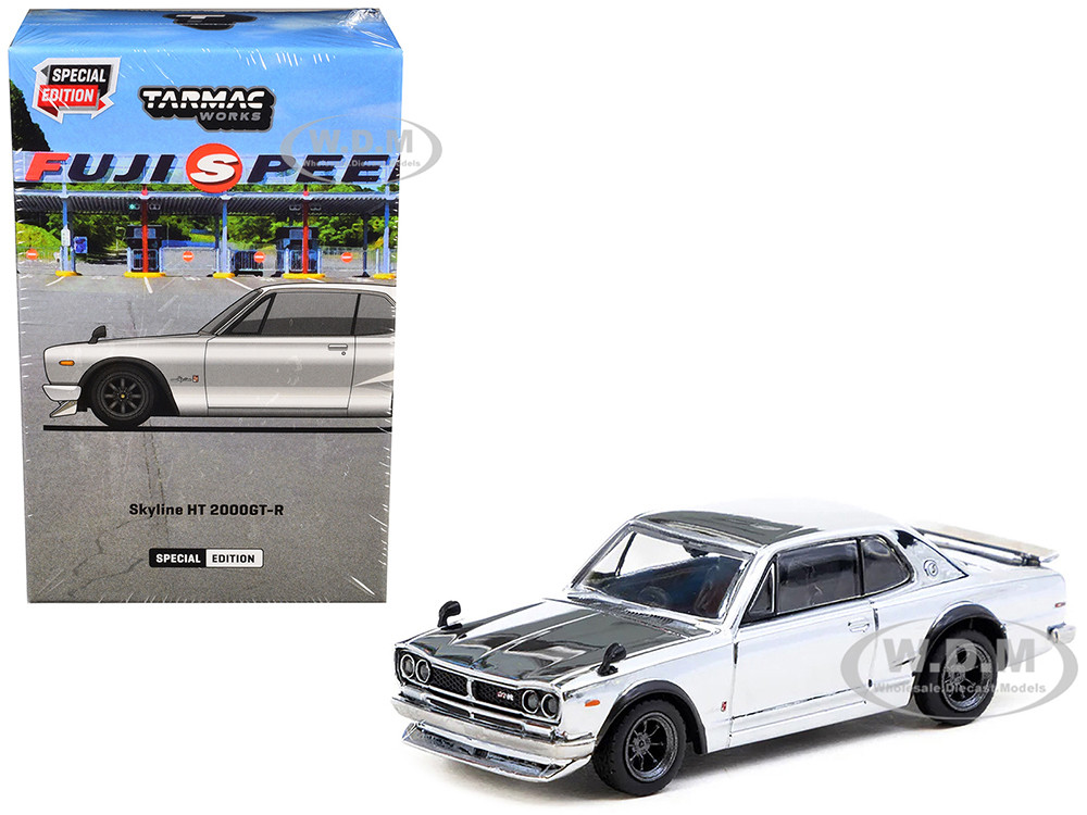 Nissan Skyline HT 2000GT-R RHD (Right Hand Drive) Silver Chrome "Japan Special Edition" "Global64" Series 1/64 Diecast Model Car by Tarmac Works diecast model