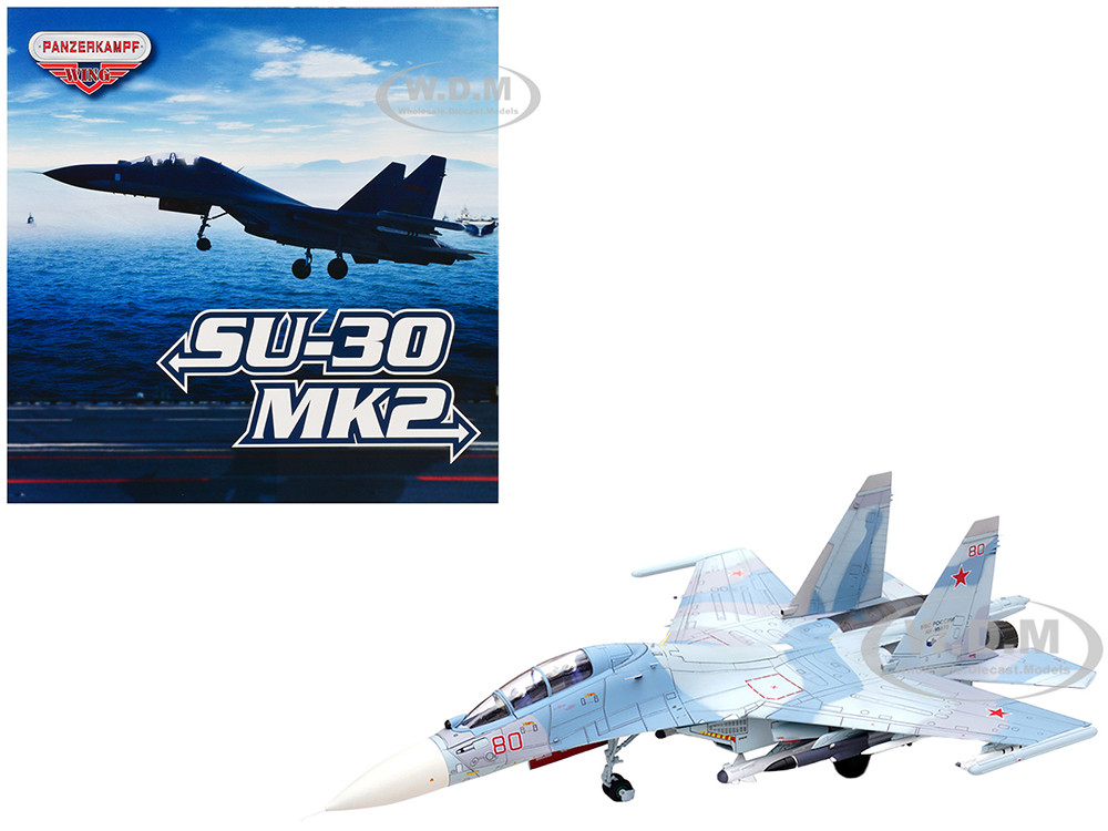 Sukhoi Su-30M2 Flanker-C Fighter Aircraft #80 "Russian Air Force" "Wing" Series 1/72 Diecast Model by Panzerkampf diecast model
