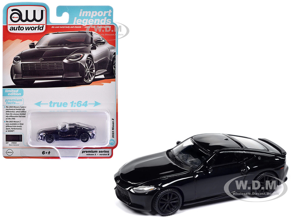 2023 Nissan Z Black Diamond "Import Legends" Series 1/64 Diecast Model Car by Auto World diecast model