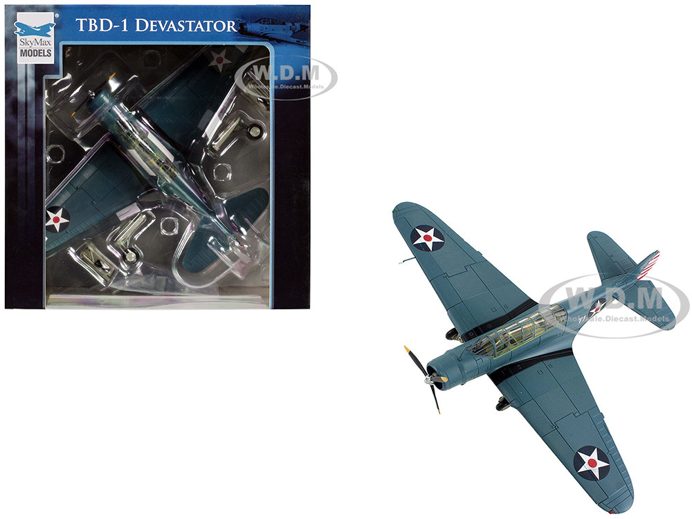 Douglas TBD-1 Devastator Bomber Aircraft "Lt. Cdr. James Brett, VT-2, USS Lexington" (1942) United States Navy "SkyMax Models" Series 1/72 Diecast Model by Hobby Master diecast model