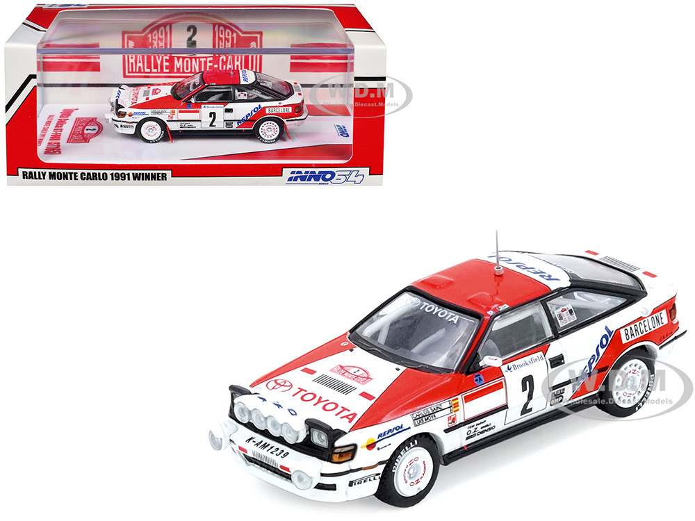 Toyota Celica GT-Four (ST165) #2 Carlos Sainz - Luis Moya Winner "Rally Monte Carlo" (1991) 1/64 Diecast Model Car by Inno Models diecast model