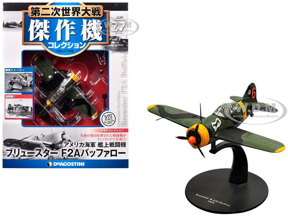 Brewster F2A Buffalo Fighter Aircraft "3rd Squadron, Lentolaivue 24" Finnish Air Force 1/72 Diecast Model by DeAgostini diecast model