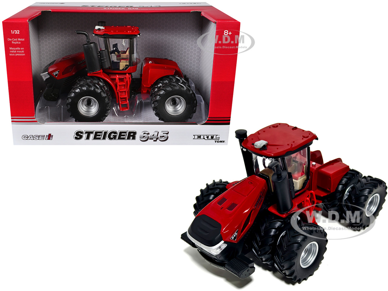 Case IH Steiger 645 Tractor with Dual Wheels Red 1/32 Diecast Model by ERTL TOMY diecast model
