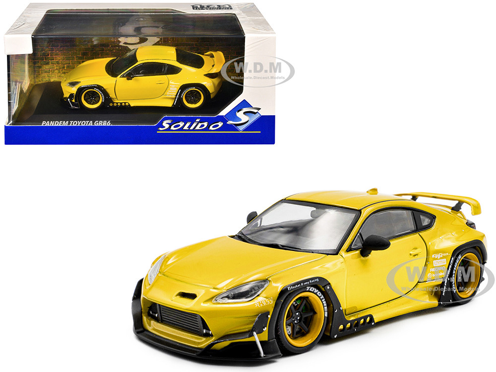 2022 Toyota Pandem GR86 Yellow 1/43 Diecast Model Car by Solido diecast model