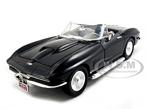 1967 Chevrolet Corvette Convertible Black 1/24 Diecast Model Car by Motormax diecast model