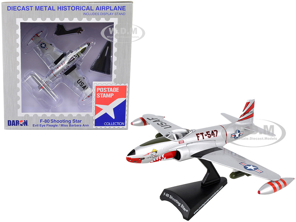 Lockheed F-80 Shooting Star Fighter Aircraft "Evil Eye Fleagle - Miss Barbara Ann" United States Air Force 1/96 Diecast Model Airplane by Postage Stamp diecast model