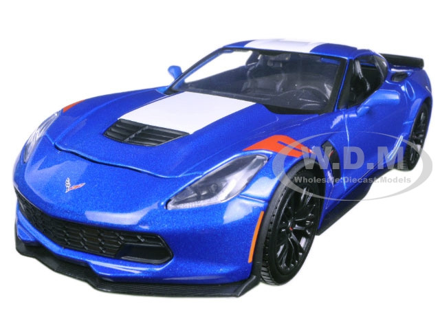 2017 Chevrolet Corvette Grand Sport Blue Metallic 1/24 Diecast Model Car by Maisto diecast model