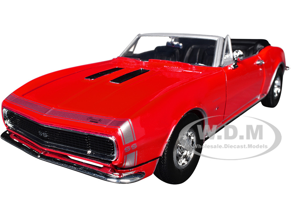 1967 Chevrolet Camaro SS Convertible Burgundy 1/24 Diecast Model Car by Motormax diecast model