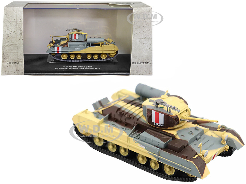 "Valentine MK.II" Infantry Tank MK.III "Harry I" "UK 8th Royal Tank Regiment, Libya, November 1941" 1/43 Diecast Model by AFVs of WWII diecast model