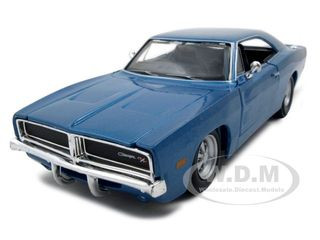 1969 Dodge Charger R/T Hemi Blue 1/25 Diecast Model Car by Maisto diecast model