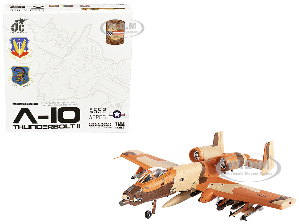 Fairchild Republic A-10C Thunderbolt II Attack Aircraft "917th Tactical Fighter Wing, Operation Desert Storm" (1990) United States Air Force 1/144 Diecast Model by JC Wings diecast model