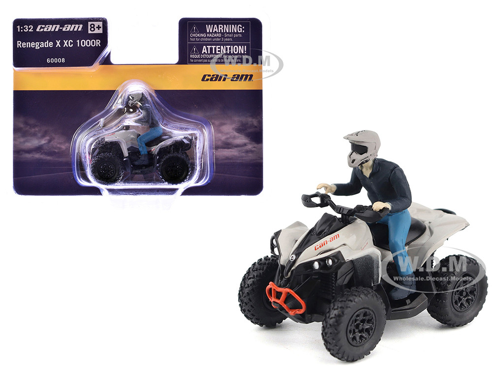 Can-Am Renegade X XC 1000R ATV Chalk Gray with Driver Figure 1/32 Diecast Model by BRP Models diecast model