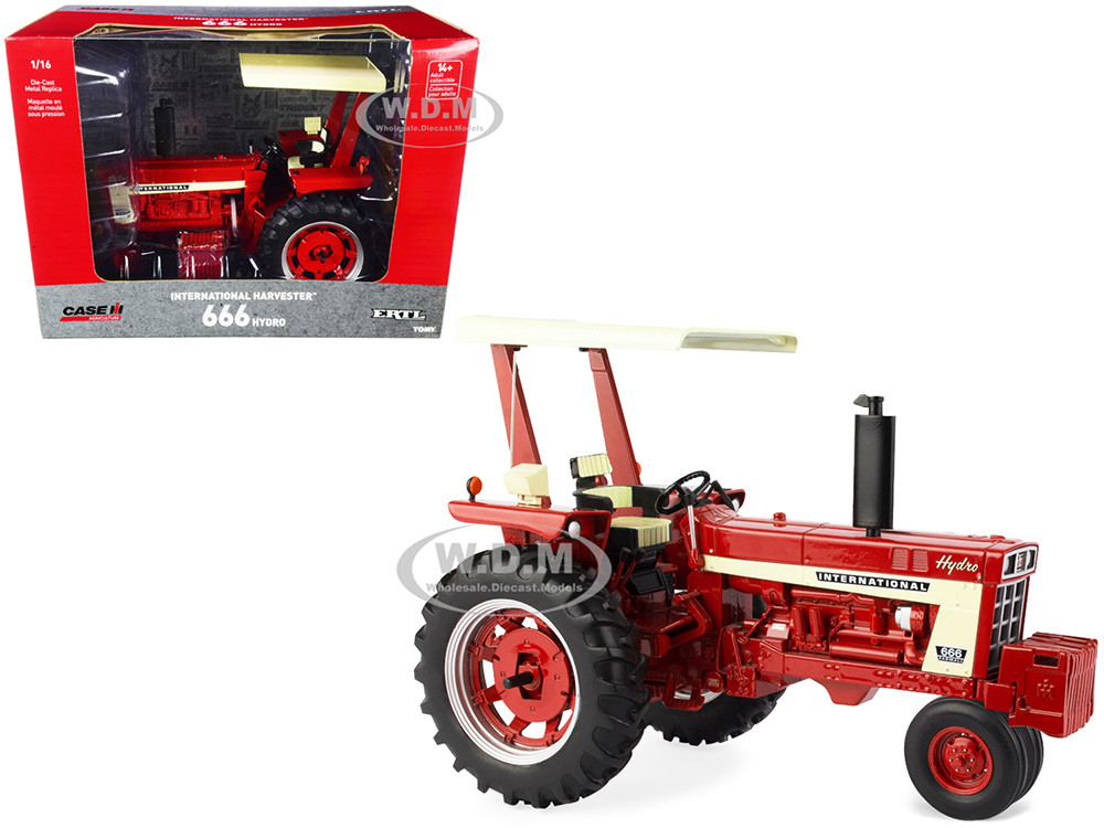 International Harvester 666 Hydro Tractor with Fender Radio and ROPS Red and Cream "Case IH Agriculture" Series 1/16 Diecast Model by ERTL TOMY diecast model