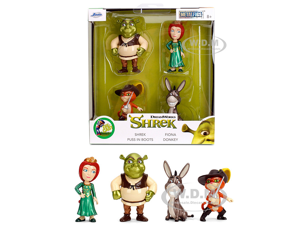 Set of 4 Diecast Figures "Shrek" (2001) Movie "Metalfigs" Series by Jada diecast model