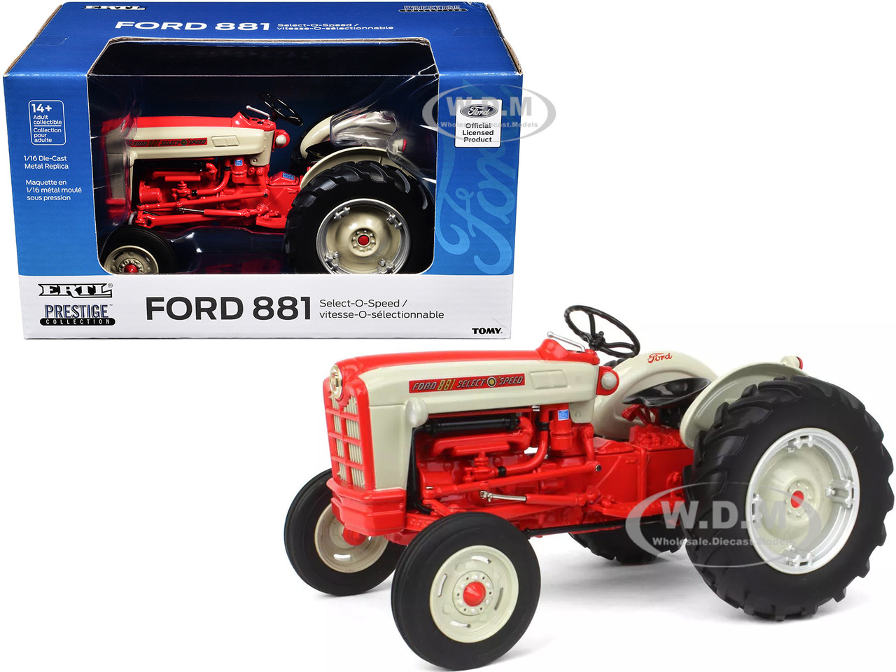 Ford 881 Select-O-Speed Tractor Red and Beige "Prestige Collection" Series 1/16 Diecast Model by ERTL TOMY diecast model