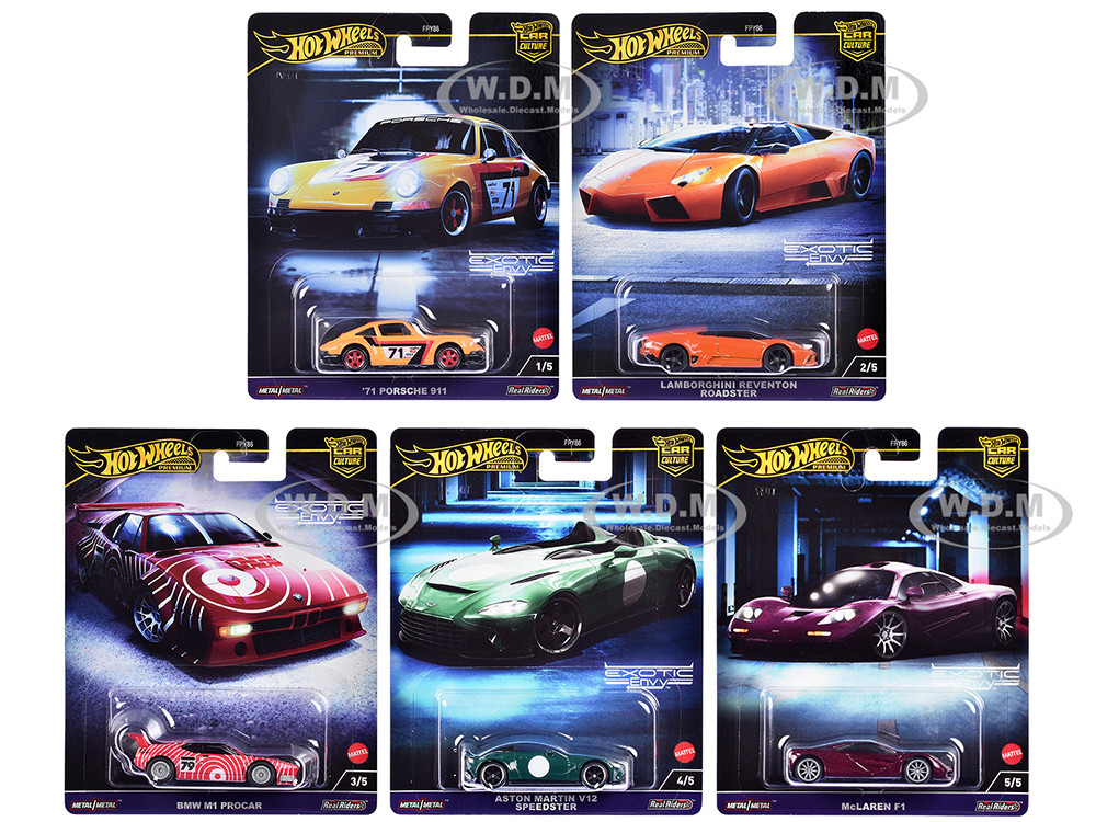 "Exotic Envy" 5 piece Set "Car Culture" 2024 Series G Diecast Model Cars by Hot Wheels diecast model