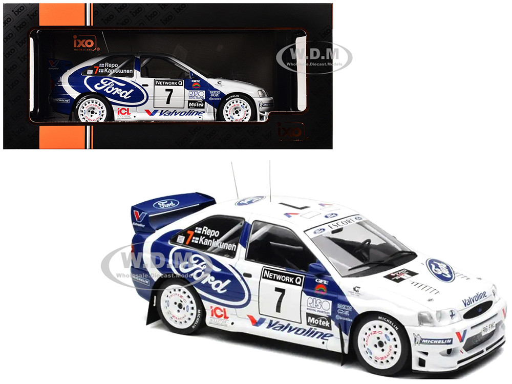 Ford Escort WRC #7 Juha Kankkunen - Juha Repo 2nd Place "RAC Rally" (1998) 1/18 Diecast Model Car by IXO Models diecast model