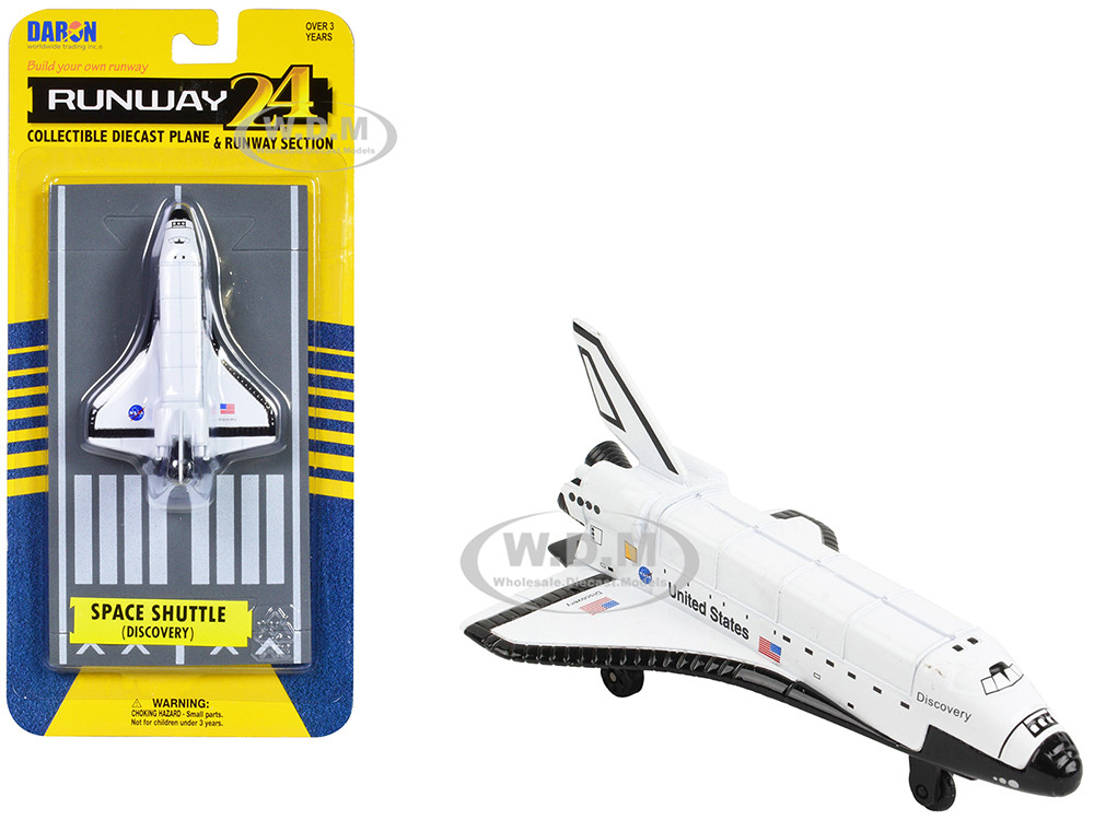 NASA "Discovery" Space Shuttle White "United States" with Runway Section Diecast Model Airplane by Runway24 diecast model