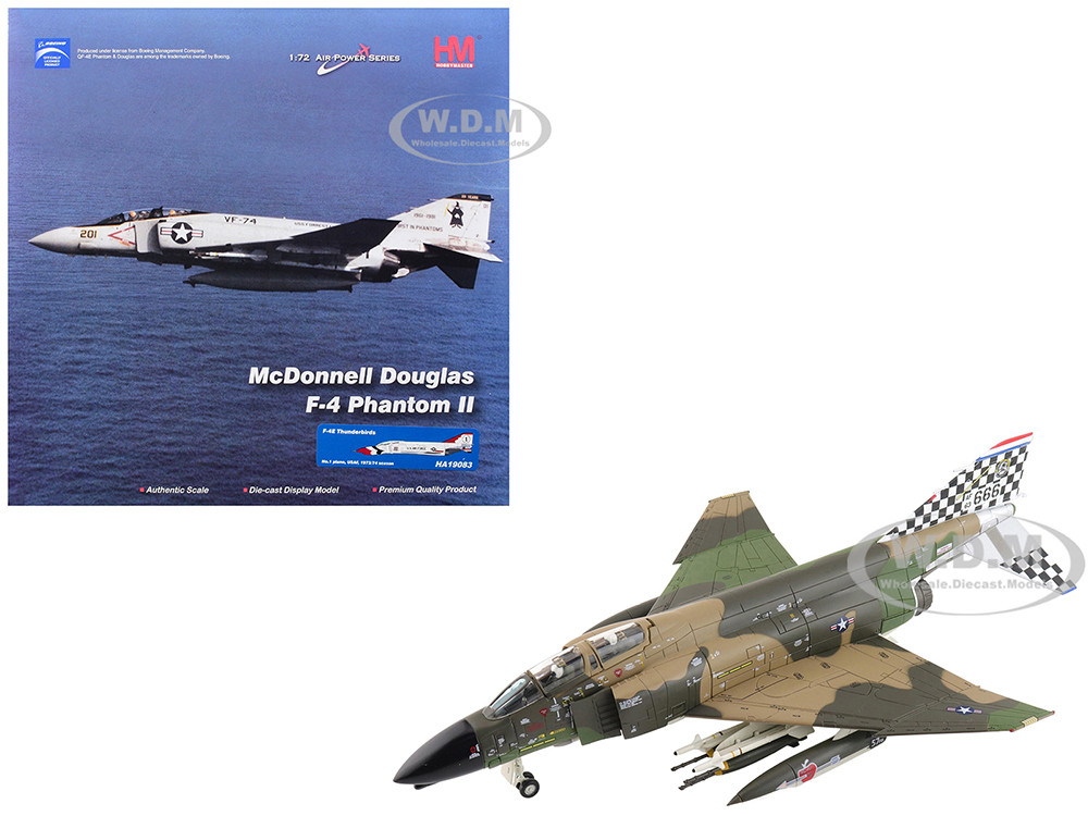 McDonnell Douglas F-4C Phantom II Fighter-Bomber Aircraft "63-7666, William Tell, 57th FIS, Keflavik Airport, Iceland" (1977) United States Air Force "Air Power Series" 1/72 Diecast Model by Hobby Master diecast model